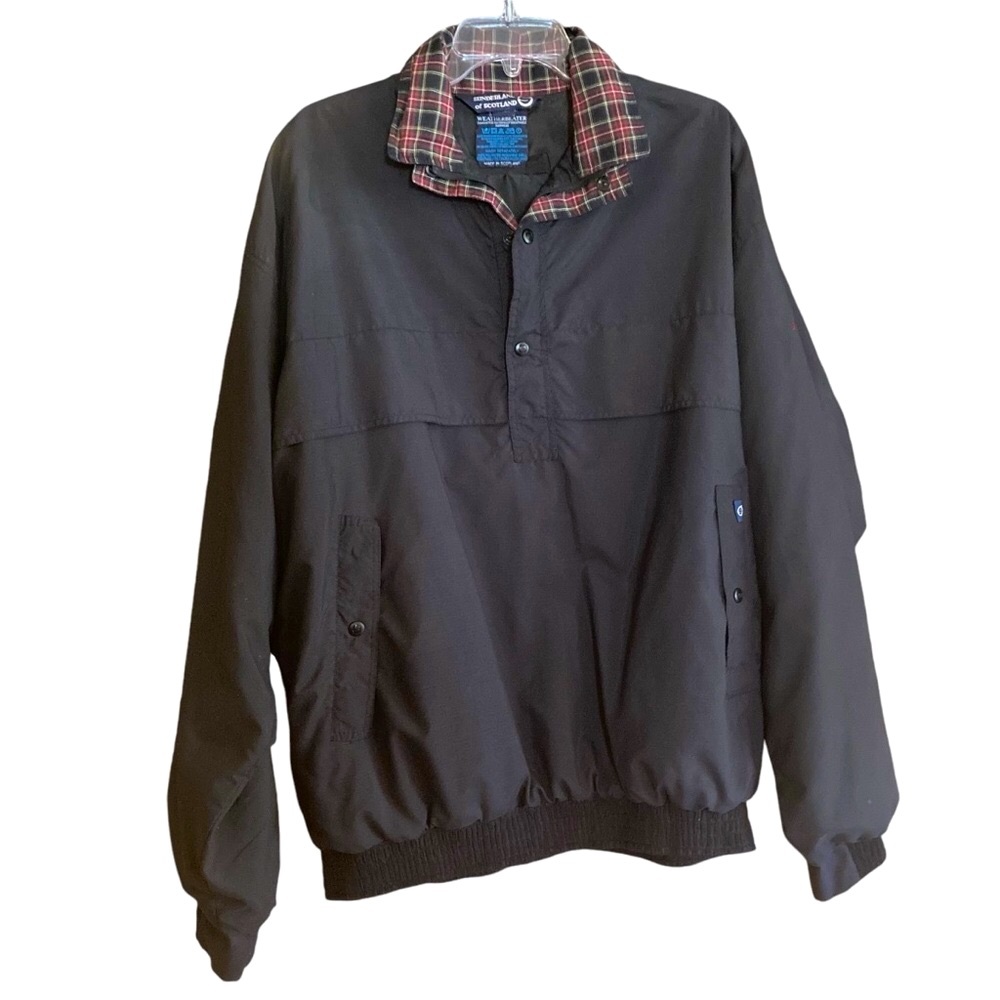 Sunderland of Scotland Black Waterproof Golf Pullover Weatherbeater Jacket XL